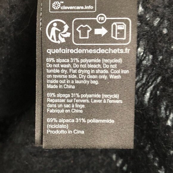 All Saints Breaker Crew Sweater Black Alpaca Blend Men's XXL NWT - Picture 5 of 6